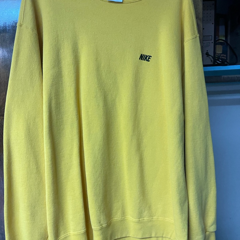 Nike Men's Bright Yellow Crewneck Sweater